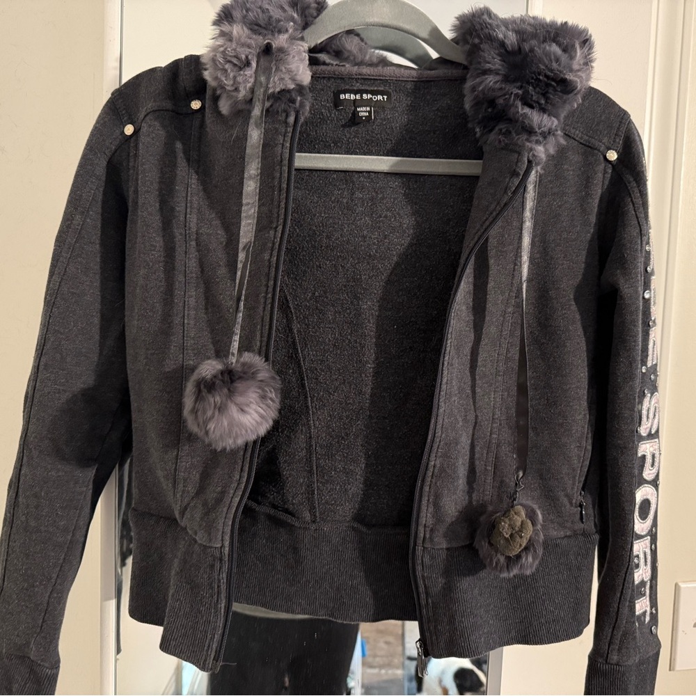 Bebe sport cropped zip up hoodie